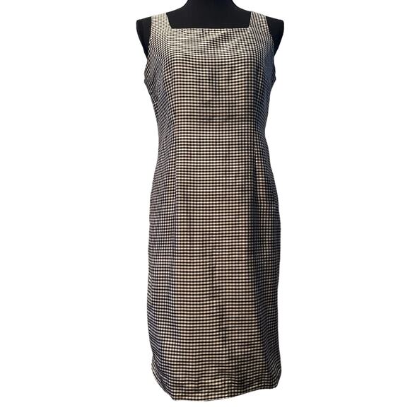 Shomi Silk Gingham Dress Size 6 Zipper Closure Size 6 - Picture 3 of 6